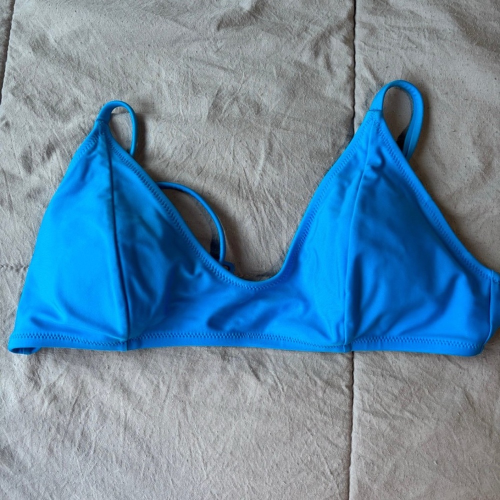 Blue and White Bikini Top Triangle/Scoop